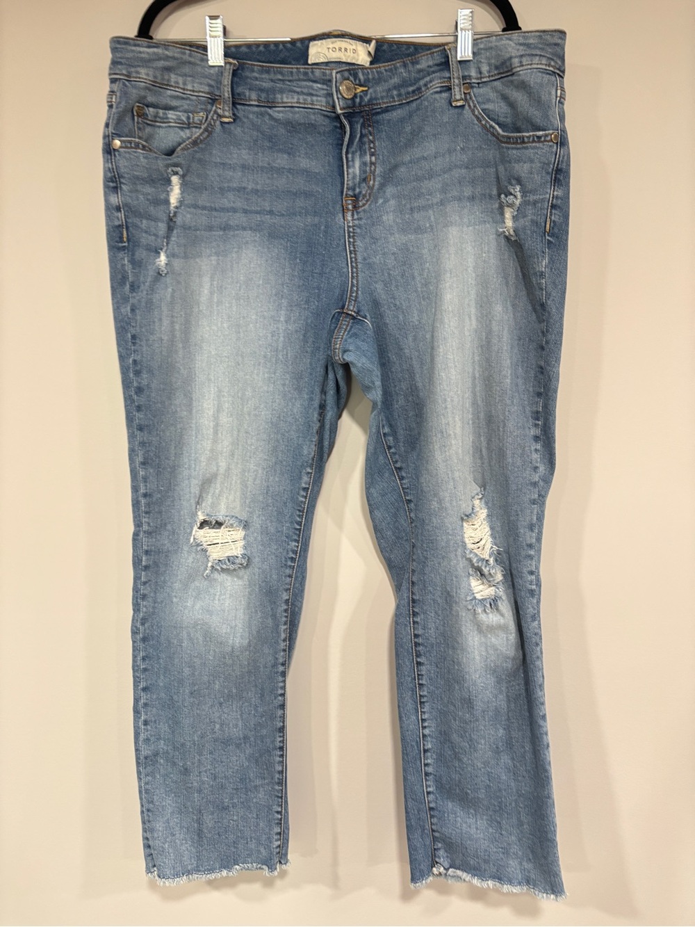 Torrid Light Wash Distressed Women’s Jeans - Light Blue